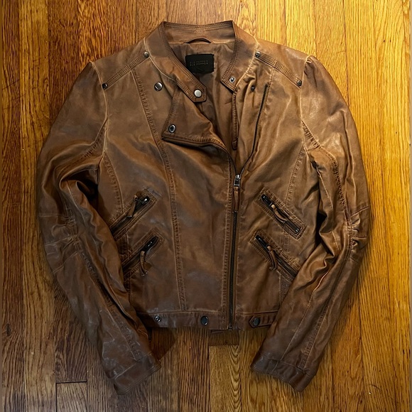 Blu Pepper Jackets & Blazers - BLU PEPPER - Brown Leather Jacket